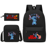 Lilo et Stitch Sac à Dos Scolaire avec Trousse à Crayons Sac à Bandoullière