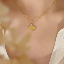 Collier Feuille de Ginkgo Bijoux Collier Cadeau Anniversaire Femme