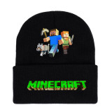 Minecrat Noir Bonnet Beanie Chapeau Hiver Femme Homme Cadeau Noel