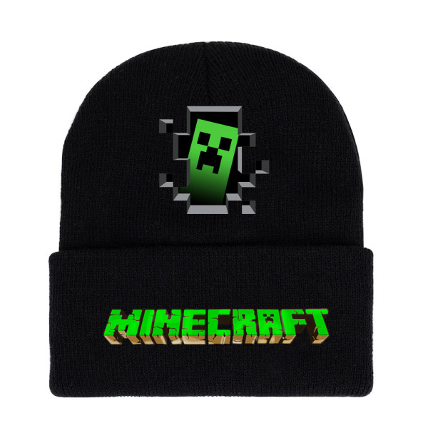 Minecrat Noir Bonnet Beanie Chapeau Hiver Femme Homme Cadeau Noel