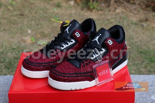 Authentic  Vogue x Air Jordan 3 “AWOK” University Red