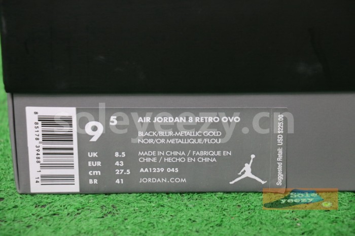 Authentic Air Jordan 8 OVO Black