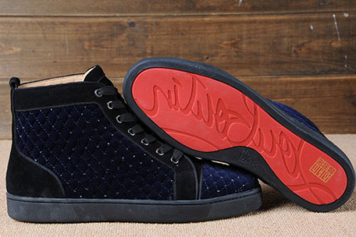 Super Max Perfect Christian Louboutin Strass Mens Flat Suede Navy Blue(with receipt)