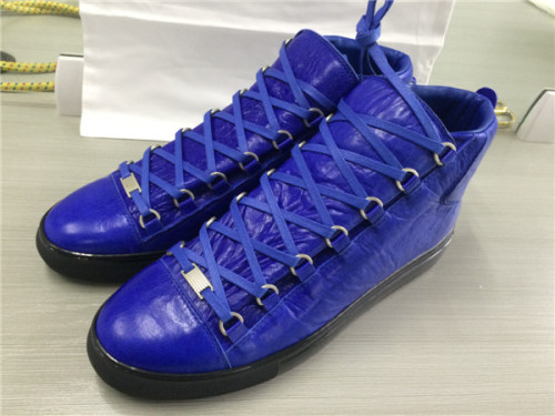 Take 2 Eur Size Down 2015 New B Arena Lampskin Leather High Top Sneakers Egyptien Blue Black