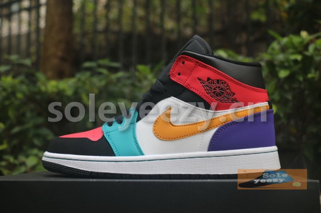 Authentic Air Jordan 1 Mid  Multicolor 