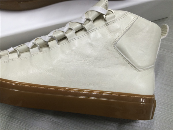 Take 2 Eur Sizes Down B Arena White Grained Lambskin Gum Sole High-top Sneakers