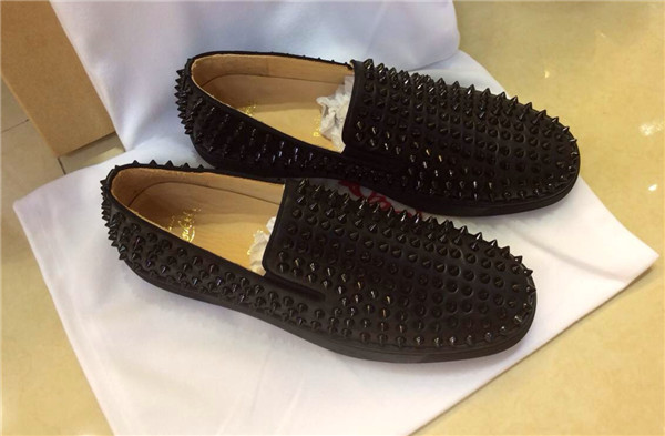 Super Max Perfect Christian Louboutin Roller-Boat Men's Flat Black(with receipt)