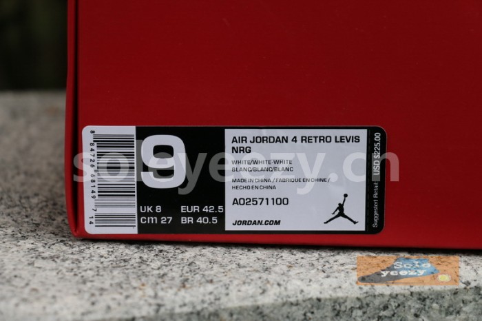 Authentic Levi’s x Air Jordan 4 White