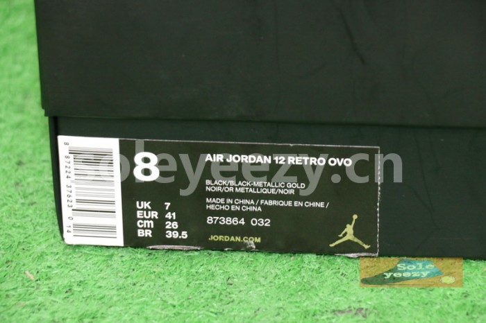 Authentic Air Jordan 12 OVO Black