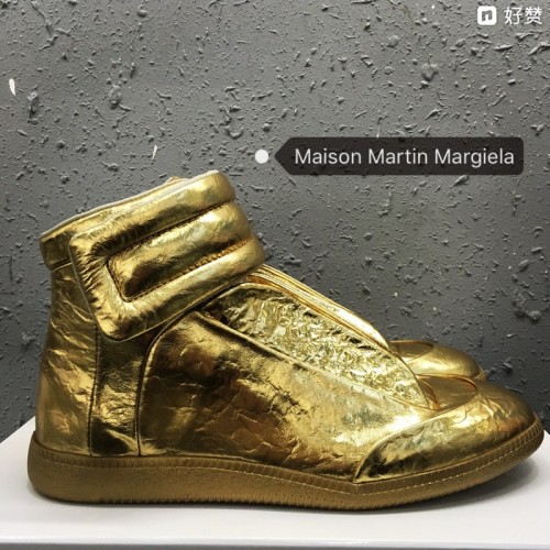 Maison Martin Margiela Gold Leather Future High-Top Sneakers