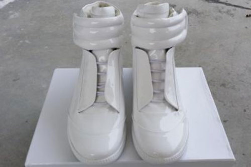 Maison Martin Margiela White Patern Leather High-Top Sneaker for Men