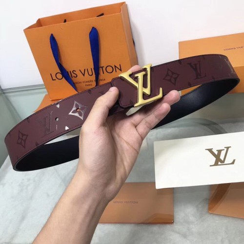 Super Perfect Quality LV Belts(100% Genuine Leather Steel Buckle)-1173