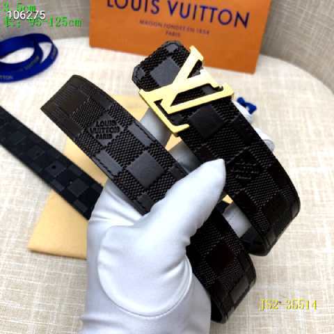 Super Perfect Quality LV Belts(100% Genuine Leather Steel Buckle)-2518