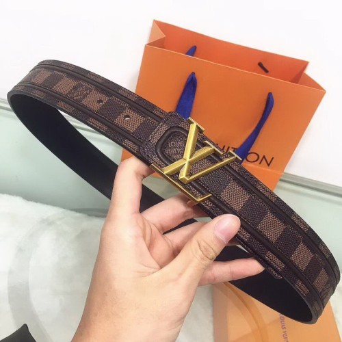 Super Perfect Quality LV Belts(100% Genuine Leather Steel Buckle)-1288