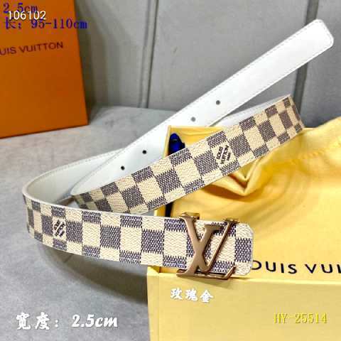 Super Perfect Quality LV Belts(100% Genuine Leather Steel Buckle)-2407
