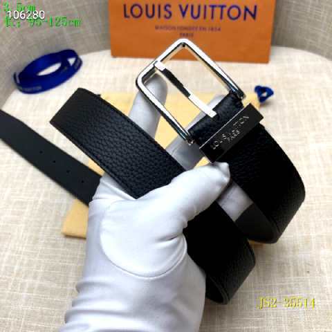 Super Perfect Quality LV Belts(100% Genuine Leather Steel Buckle)-2529