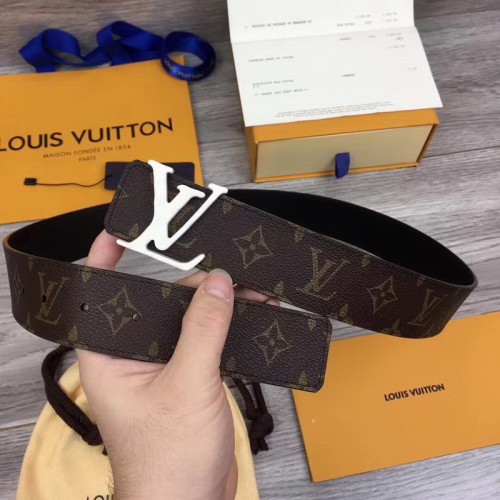 Super Perfect Quality LV Belts(100% Genuine Leather Steel Buckle)-1557