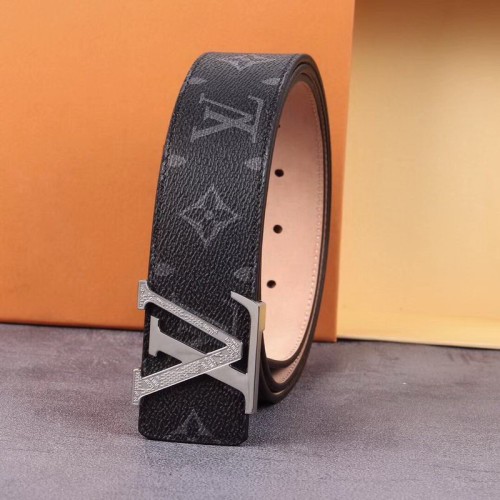 Super Perfect Quality LV Belts(100% Genuine Leather Steel Buckle)-1219