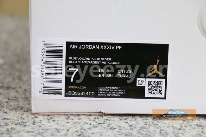 Authentic Air Jordan 34 “Blue Void