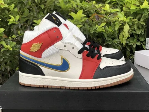 Authentic Air Jordan 1 Mid Metallic Gold Women Size