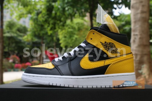 Authentic Air Jordan 1  “Homage To Home” Black Yellow