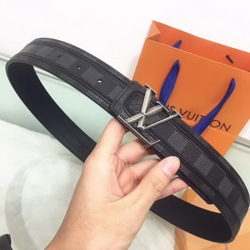 Super Perfect Quality LV Belts(100% Genuine Leather Steel Buckle)-1300