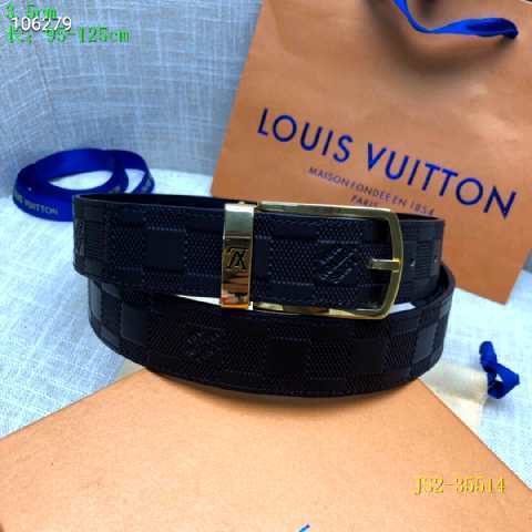 Super Perfect Quality LV Belts(100% Genuine Leather Steel Buckle)-2527