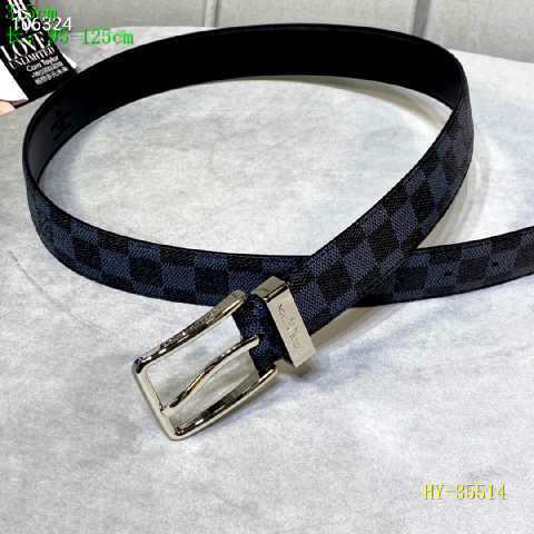 Super Perfect Quality LV Belts(100% Genuine Leather Steel Buckle)-2382