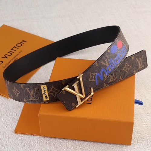 Super Perfect Quality LV Belts(100% Genuine Leather Steel Buckle)-1406
