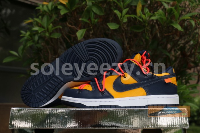 Authentic OFF-WHITE x Nike Dunk Low “University Gold” GS