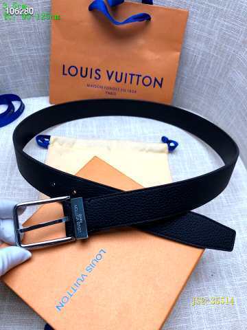 Super Perfect Quality LV Belts(100% Genuine Leather Steel Buckle)-2530