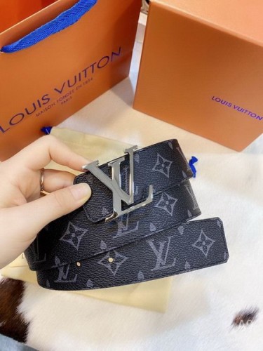 Super Perfect Quality LV Belts(100% Genuine Leather Steel Buckle)-2079