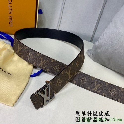Super Perfect Quality LV Belts(100% Genuine Leather Steel Buckle)-2875