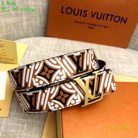 Super Perfect Quality LV Belts(100% Genuine Leather Steel Buckle)-2346
