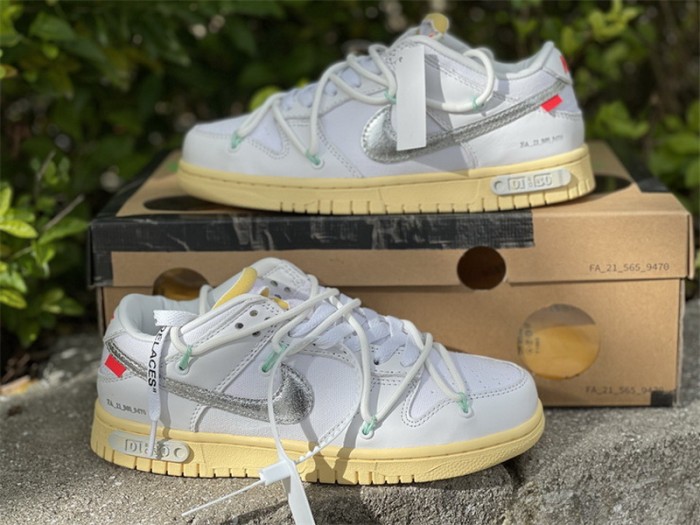 Authentic Off-White x Nike Dunk Low White
