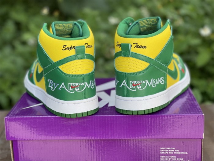 Authentic Supreme x Nike SB Dunk High “Brazil”