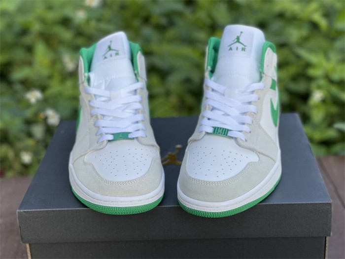 Authentic Air Jordan 1 Mid White Green
