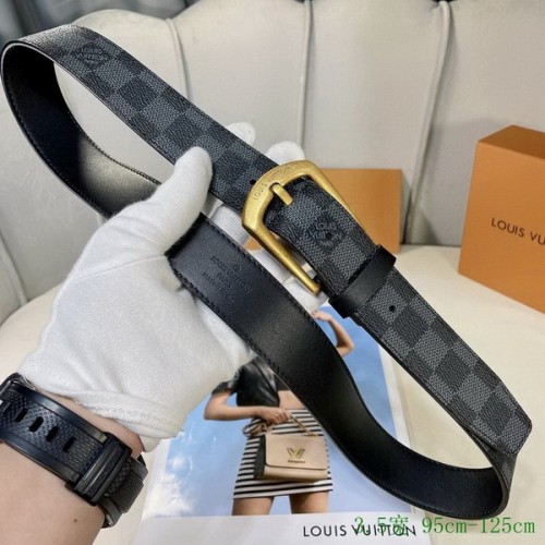 Super Perfect Quality LV Belts(100% Genuine Leather Steel Buckle)-2682