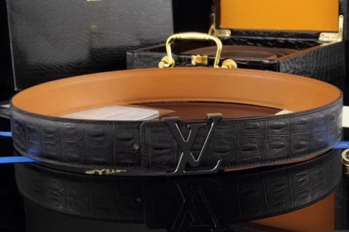 Super Perfect Quality LV Belts(100% Genuine Leather Steel Buckle)-1876