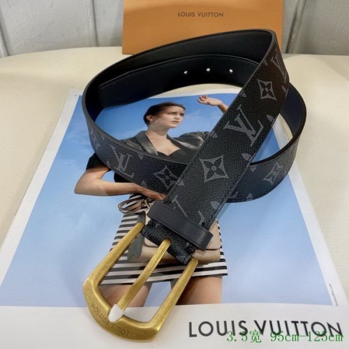 Super Perfect Quality LV Belts(100% Genuine Leather Steel Buckle)-2687