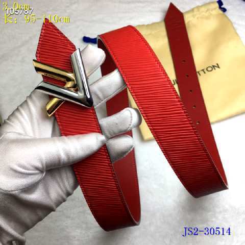 Super Perfect Quality LV Belts(100% Genuine Leather Steel Buckle)-2558