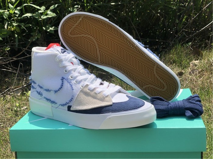 Authentic Nike SB Zoom Blazer Mid Edge  White GS