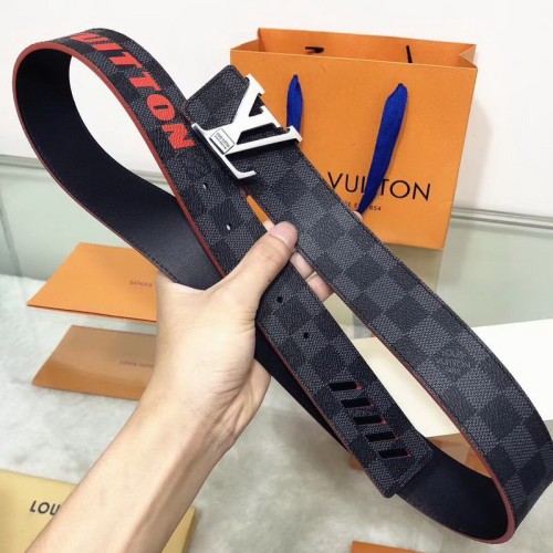 Super Perfect Quality LV Belts(100% Genuine Leather Steel Buckle)-1324