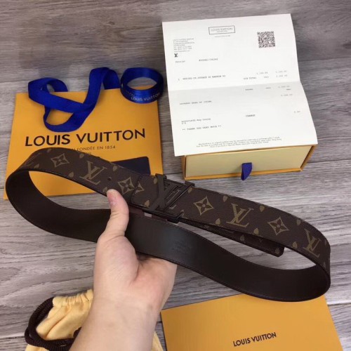 Super Perfect Quality LV Belts(100% Genuine Leather Steel Buckle)-1574