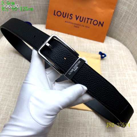 Super Perfect Quality LV Belts(100% Genuine Leather Steel Buckle)-2528