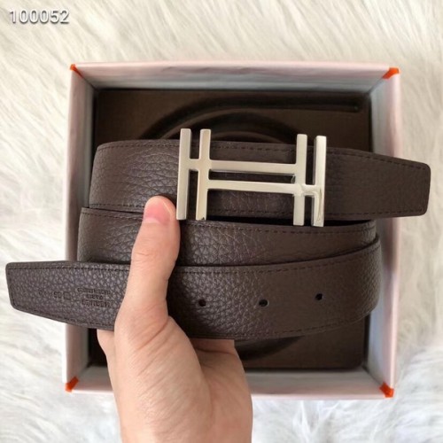 Super Perfect Quality Hermes Belts(100% Genuine Leather,Reversible Steel Buckle)-487