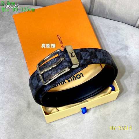 Super Perfect Quality LV Belts(100% Genuine Leather Steel Buckle)-2383