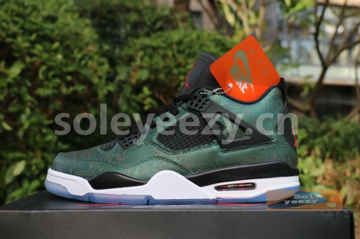 Authentic Air Jordan 4 Green Laser