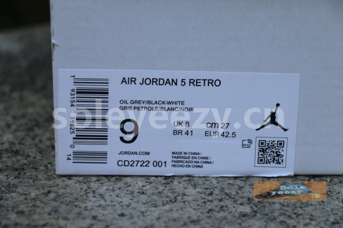 Authentic Air Jordan 5 WMNS “Oil Grey”