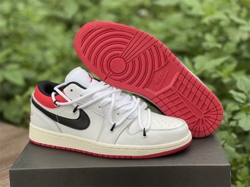 Authentic Air Jordan 1 Low White Red Women